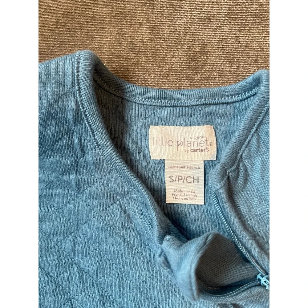 Little Planet by Carters Blue Quilted Cotton Sleep Bag Wearable Blanket Small
